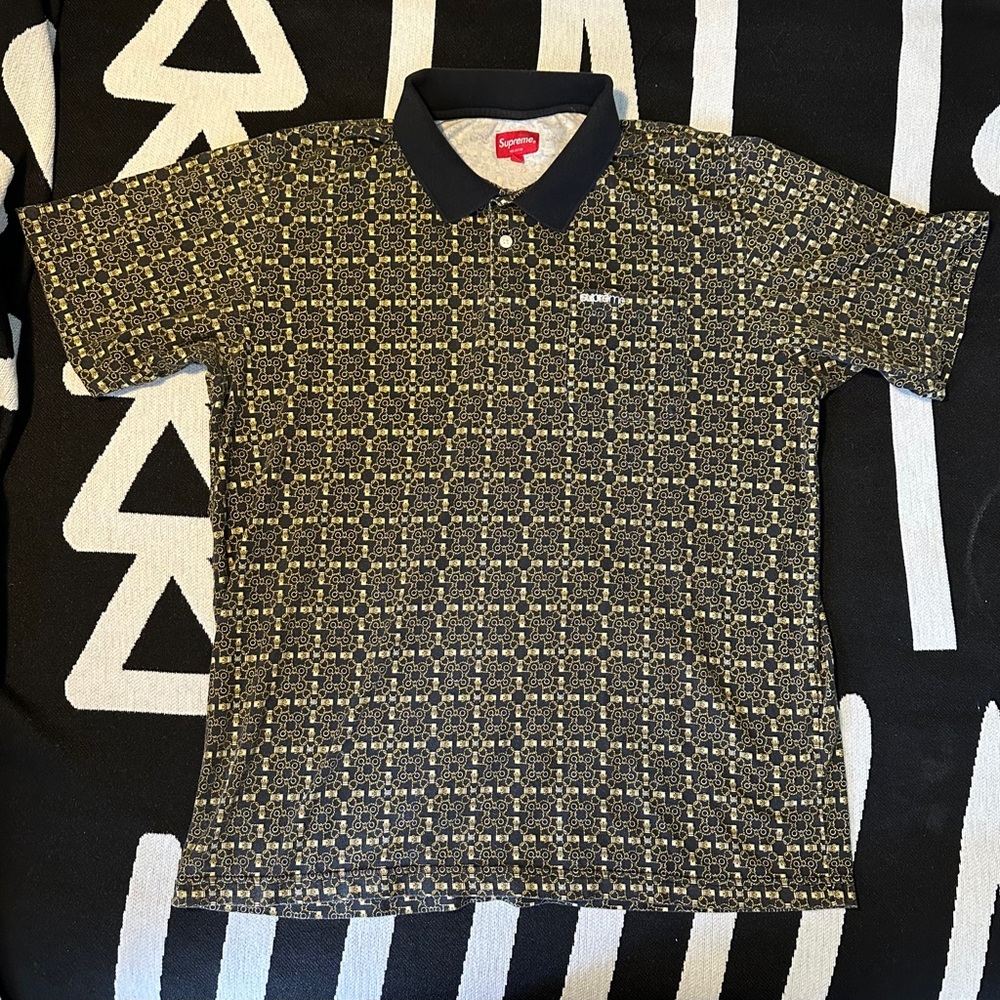 Supreme Bridle Print Polo 100% Cotton Summer 2018 Collection Size Large
